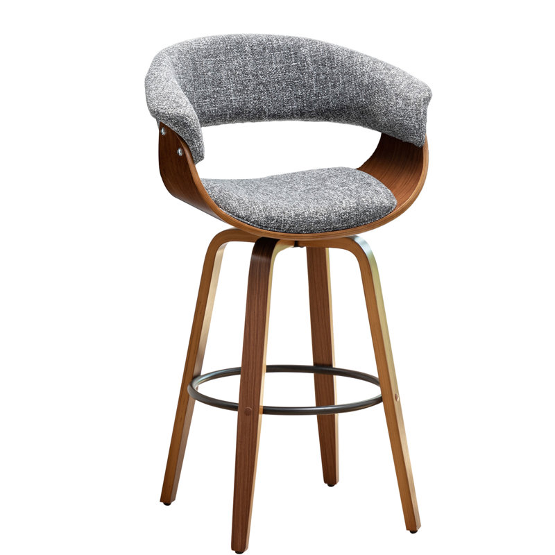 Tabourets pivotants rembourrés en lin Devlin, Tabouret de bar (siège d'une hauteur de 29,5 po)