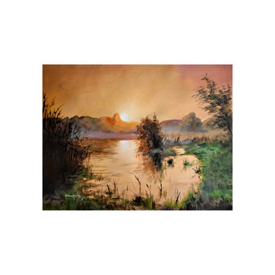 Coucher de soleil - Magnifique paysage | Acrylique sur toile Canavs | Par Prashant Honakhande