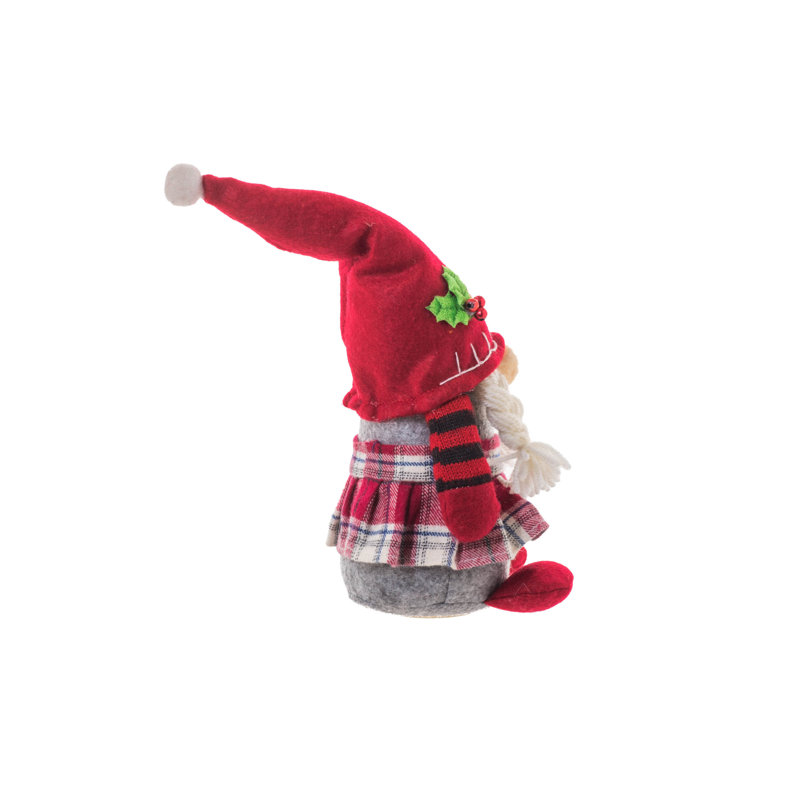 Gnome rouge en tissu festif