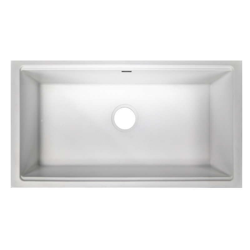 Plymouth 33.75'' L Single Basin Kitchen Sink, Matte White