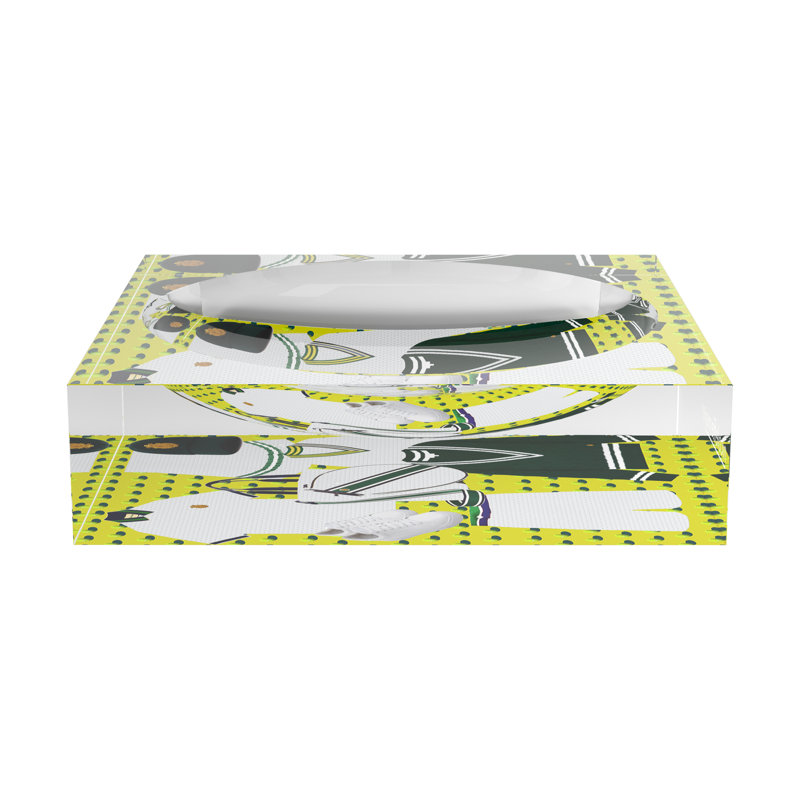 Square Abstract Decorative Tray, 6"W x 6"D x 2"H, Chartreuse Kelly