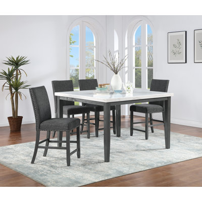 Modern Marble Square 54 L x 54 W Dining Set
