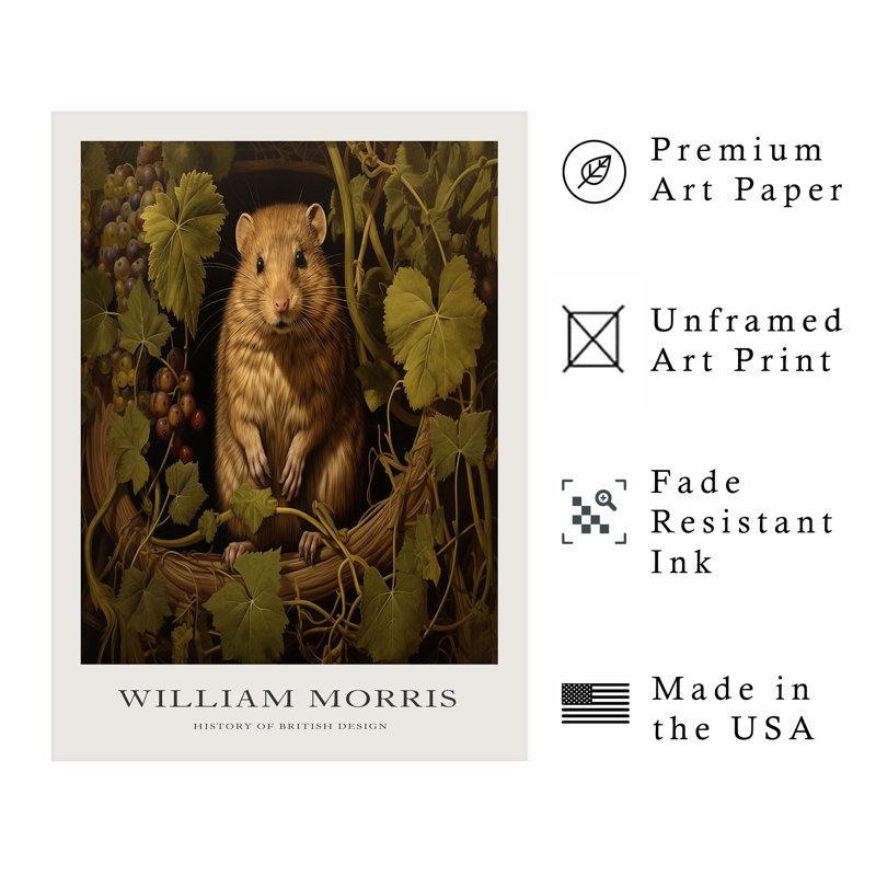 Animaux, animaux William Morris, H 36 po x l 24 po