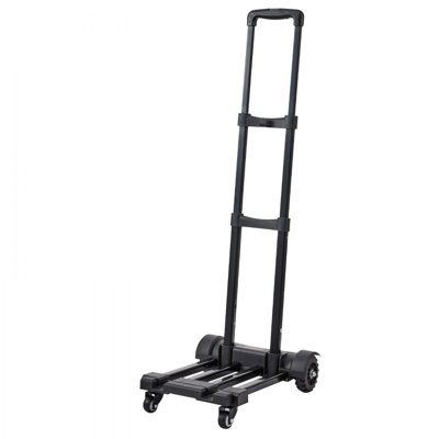 Diable pliable, capacité de charge de 290 lb, chariot à bagages pliable avec 4 roues, 2 cordes élastiques et base extensible, chariot utilitaire à plate-forme utilitaire pour bureau de bagages, noir