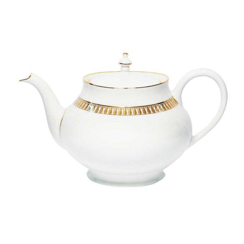 Plumes Porcelain Teapot, Gold