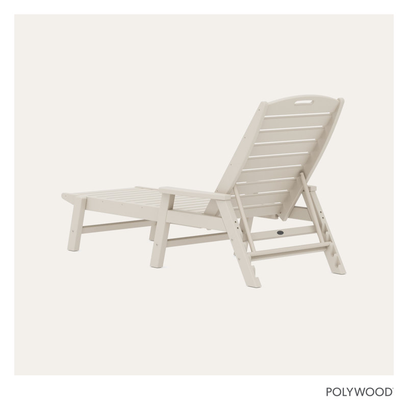 POLYWOOD Nautical Chaise with Arms, Sand