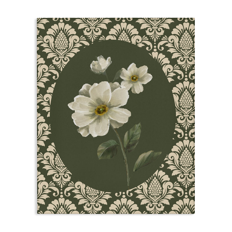 Fancy Lace and Flowers Canvas, design par Nan, H 30 po x l 24 po
