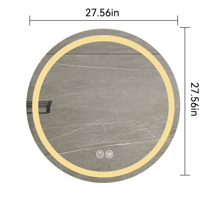 Miroir de salle de bain avec fixation au mur