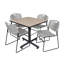 Nicklas square break room table, 4 Zeng stacking chairs-32668297-32668292