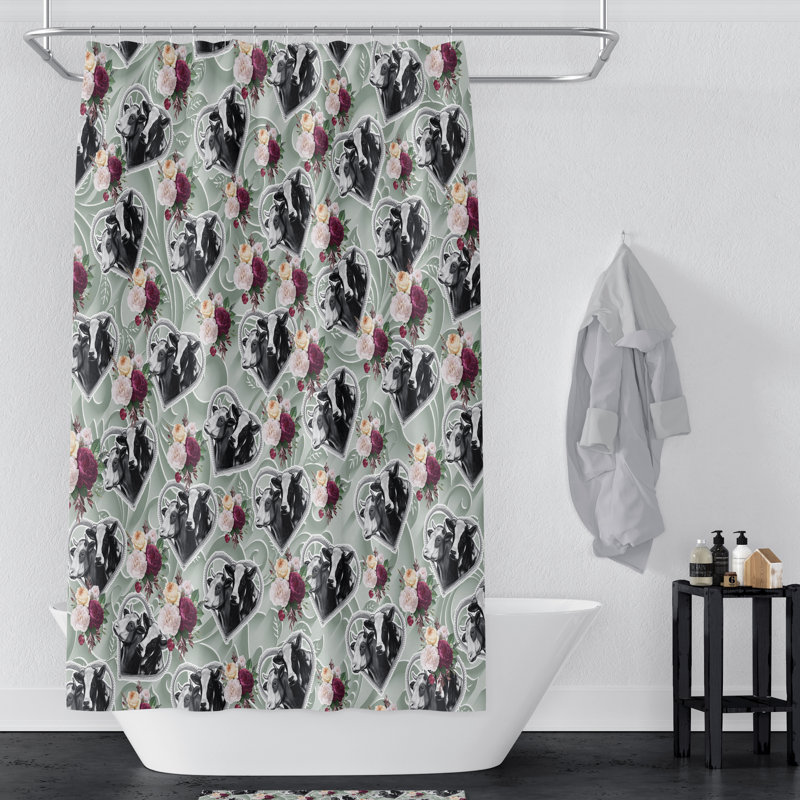Floral Shower Curtain, 83" H x 70" W