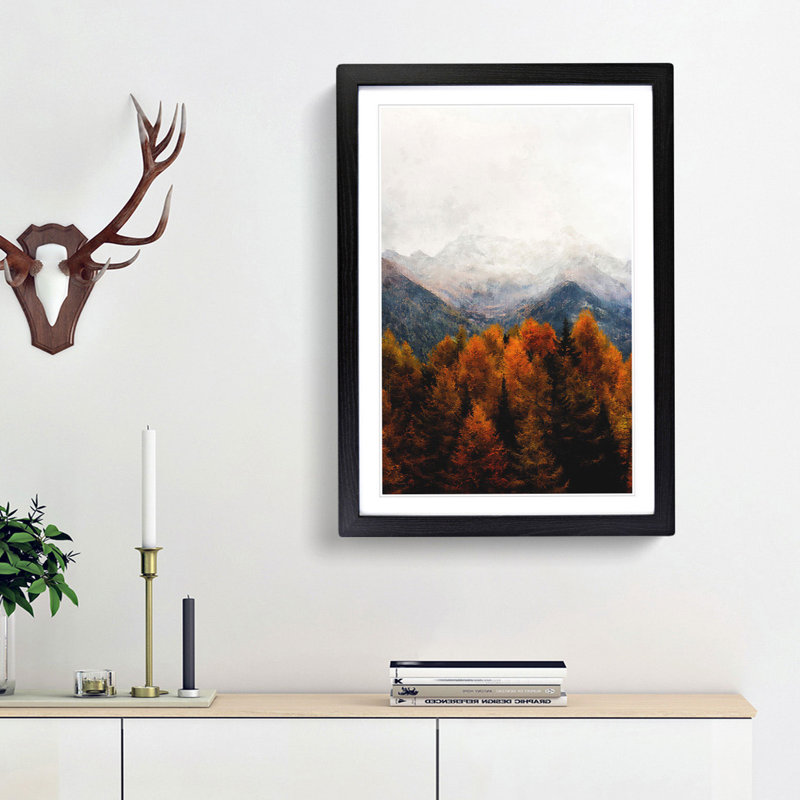 The Alps in Italy - Framed Print, 45cm H x 33cm W x 2cm D, Black Framed