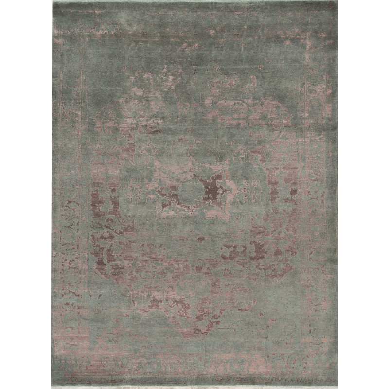 Tapis de zone rose noué la à la main Neo Villa