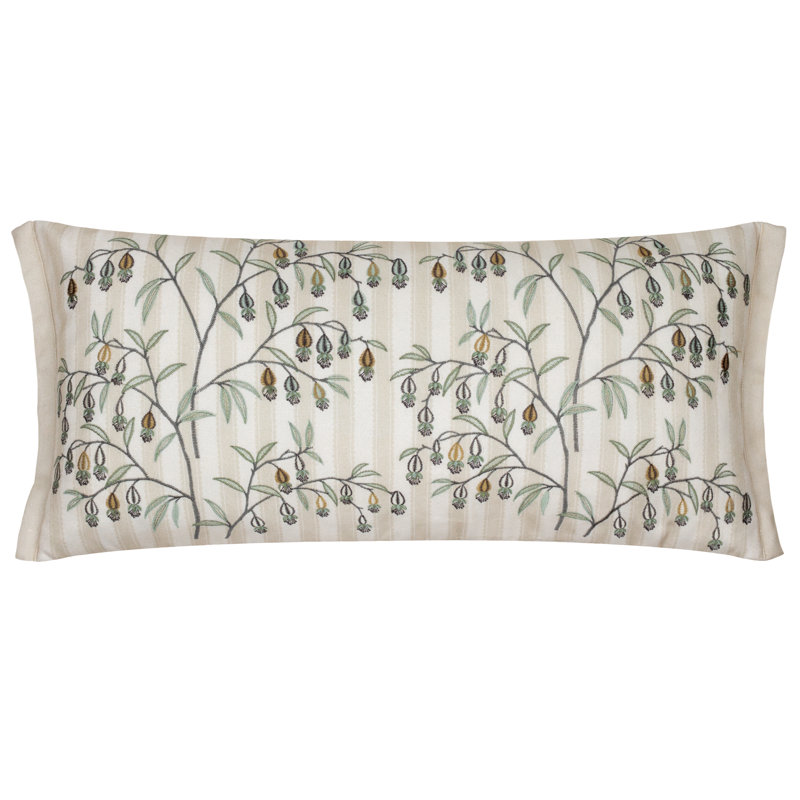 Chinese Lanterns Floral White Rectangular Throw Pillow Cover