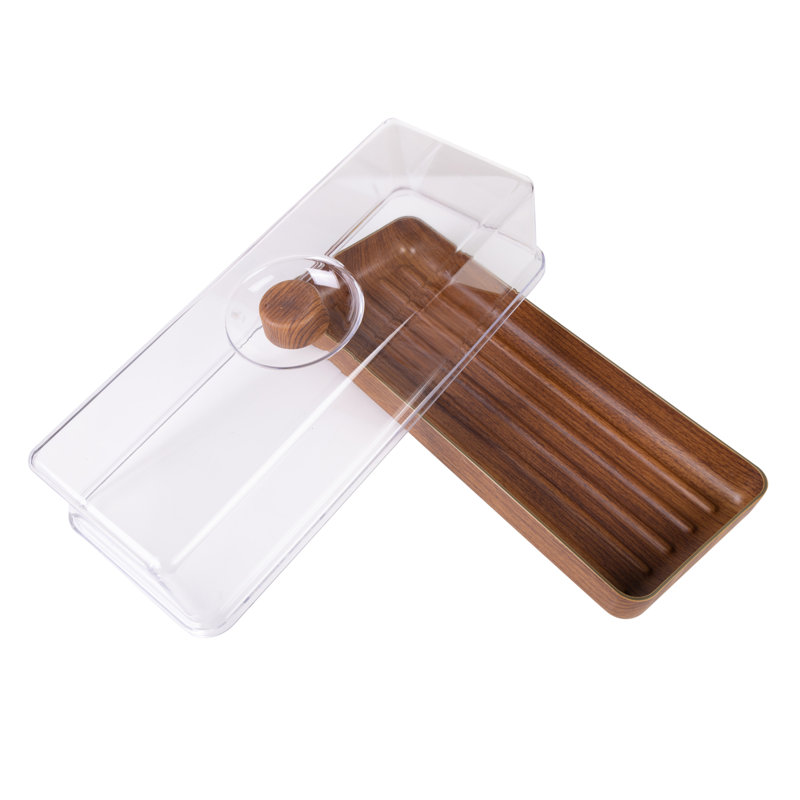 Loon Peak Mahogany Collection Bread And Cake Tray With Cover