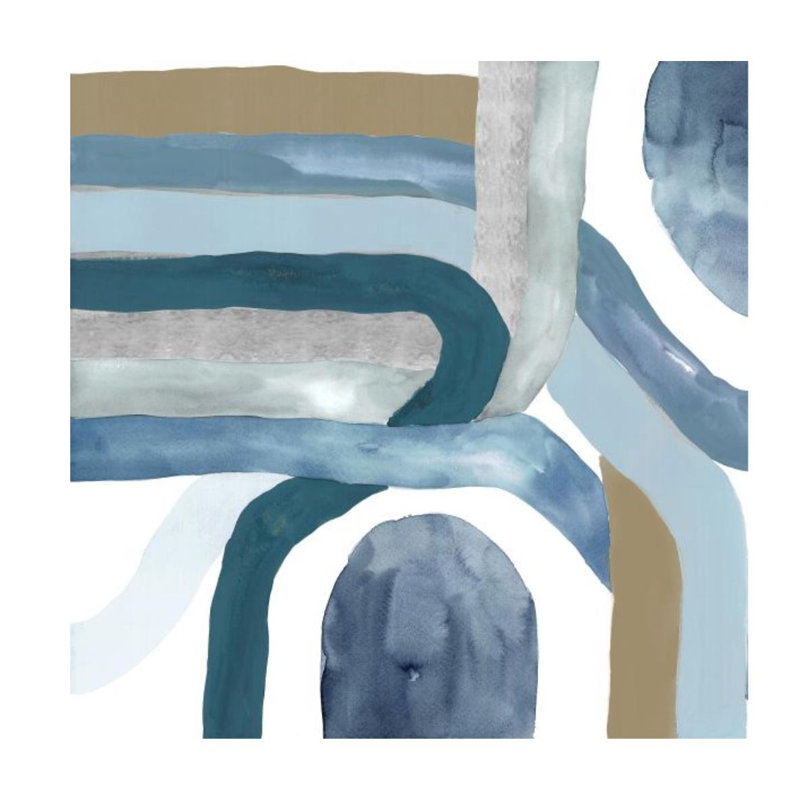 Blue Crossing III Print by Janice Sadler, Glass Coat, 30" H x 30" W