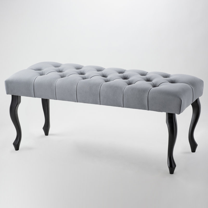Migrati 100% Polyester Upholstered Bench, Grey