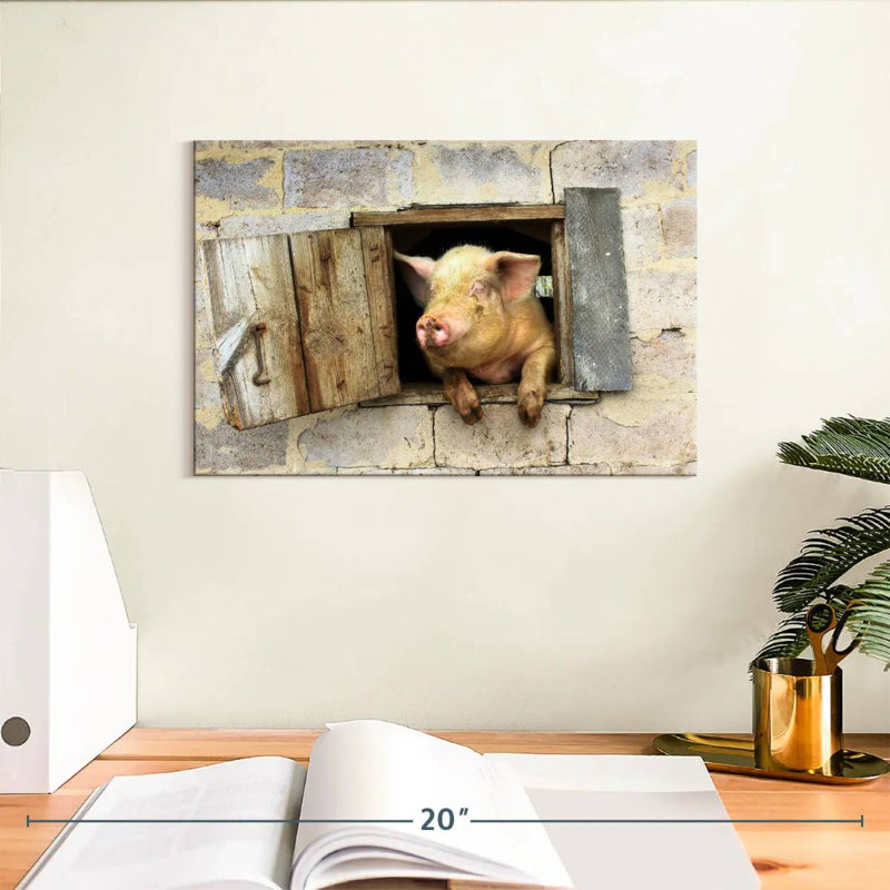 Brampt Smiling Pig, 8" H x 12" W