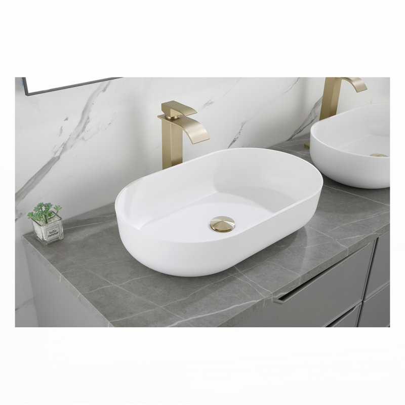 Oval 24"x14" Above Bathroom Vessel Sink, White