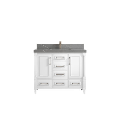 Aberdeen 42'' Single Bathroom Vanity with Quartz Top