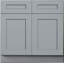 Armoire de base double en bois massif gris foncé Shaker, pour la cuisine, la buanderie et la salle de bain Tablettes réglables prêtes à assembler (l 36 po x H 34,5 po x P 24 po)