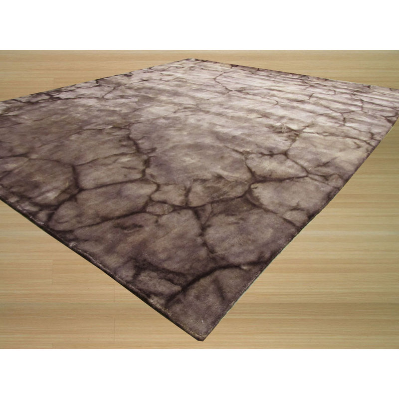 Luthersville Brown Hand Knotted Wool Area Rug, Rectangle 3' x 5'