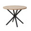 Modern Simple Round Solid Wood Dining Table Set - Set Of 4 Diamond Pattern Velvet Dining Chairs - Metal Legs - For Living Room/Bedroom-1685596071-1686694142