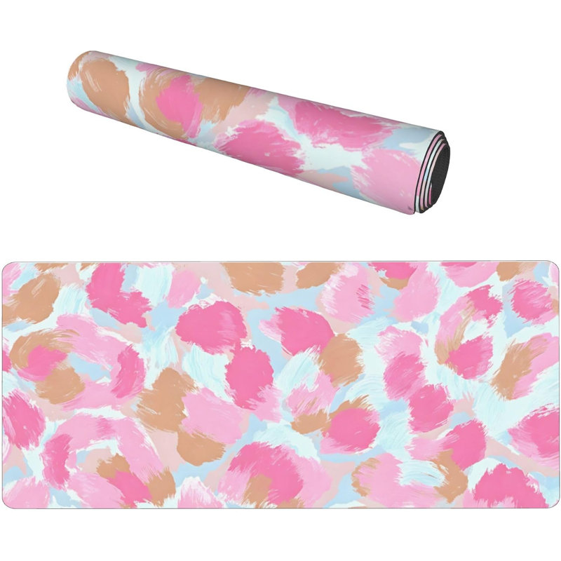Tapis de souris abstrait rose, grand format, décoration de bureau pour les fêtes, 30 x 70 cm