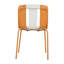 Ensemble de 4 chaises à motif de blocs de couleurs à rayures intérieures / extérieures modernes et pieds en métal robustes
