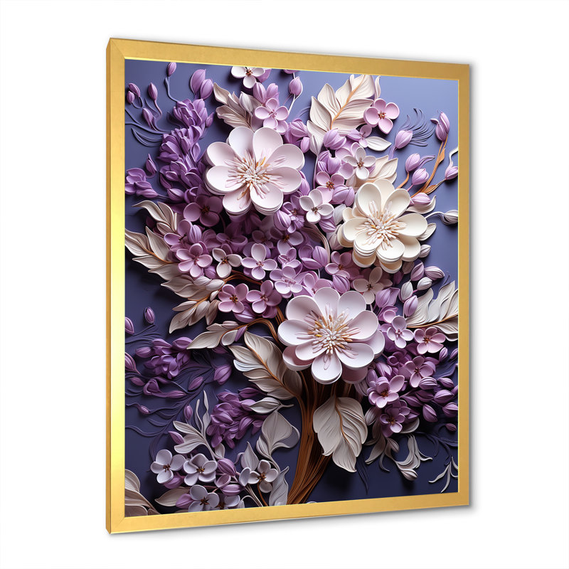«Timeless Nostalgia Flower Petals» sur impression sur toile, H 44 po x l 34 po x P 1,5 po, Cadre doré simple