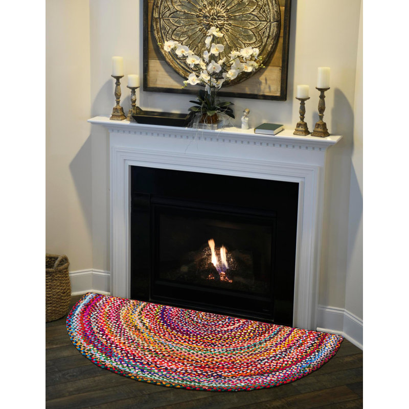 Hand Braided Cotton Southwestern Indoor Rug, Rectangle 3' x 6'
