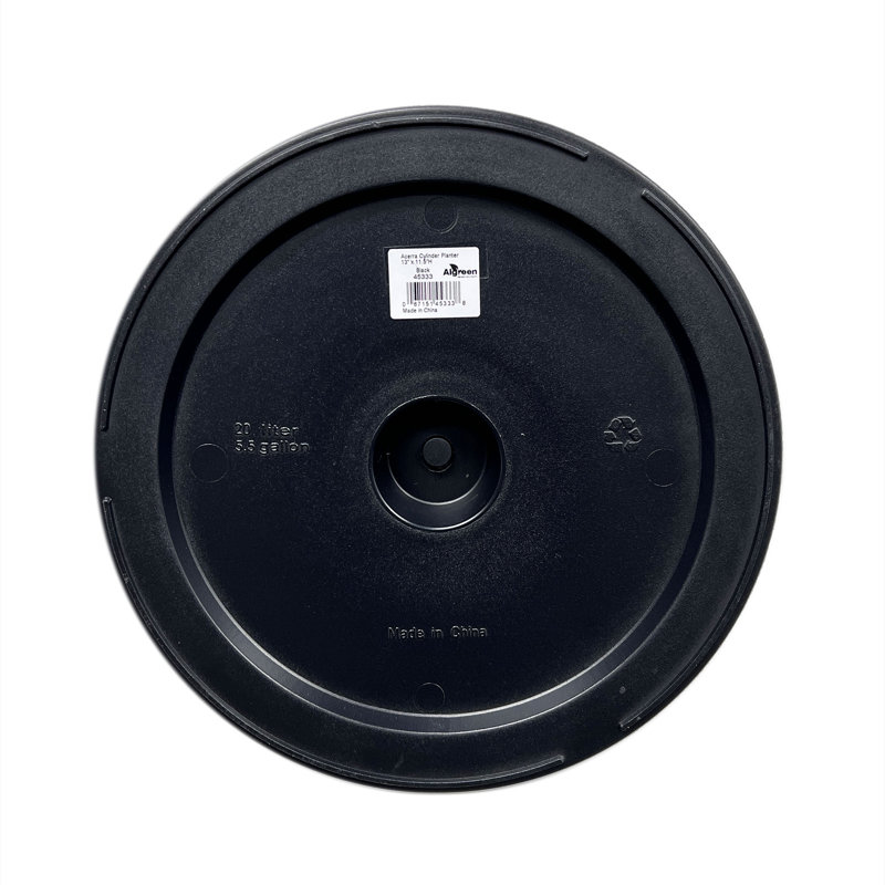 Modern Composite Cylinder Pot Planters, Black