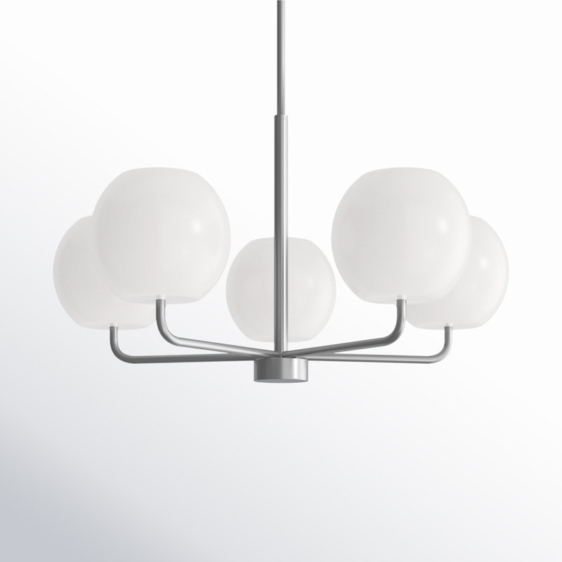 Lustre à 5 lumières Jorund, Nickel brossé, Non