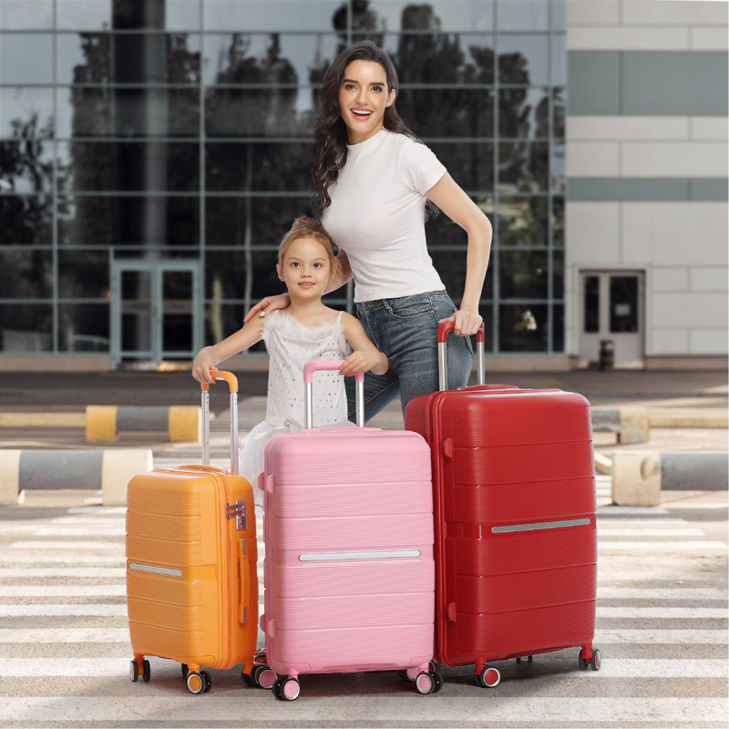 Ensembles de valises 4 pièces (14/20/24/28) Valise extensible légère et durable en PP