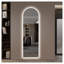 Miroir mural pleine longueur 65 po x 21 po à DEL avec arche symétrique et intensité variable 3 couleurs avec bordure givrée