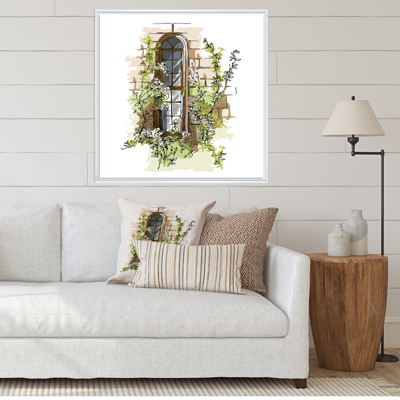 Vintage Old Europe View IX - peinture sur toile encadrée, H 16 po x l 16 po x P 1 po, Cadre blanc