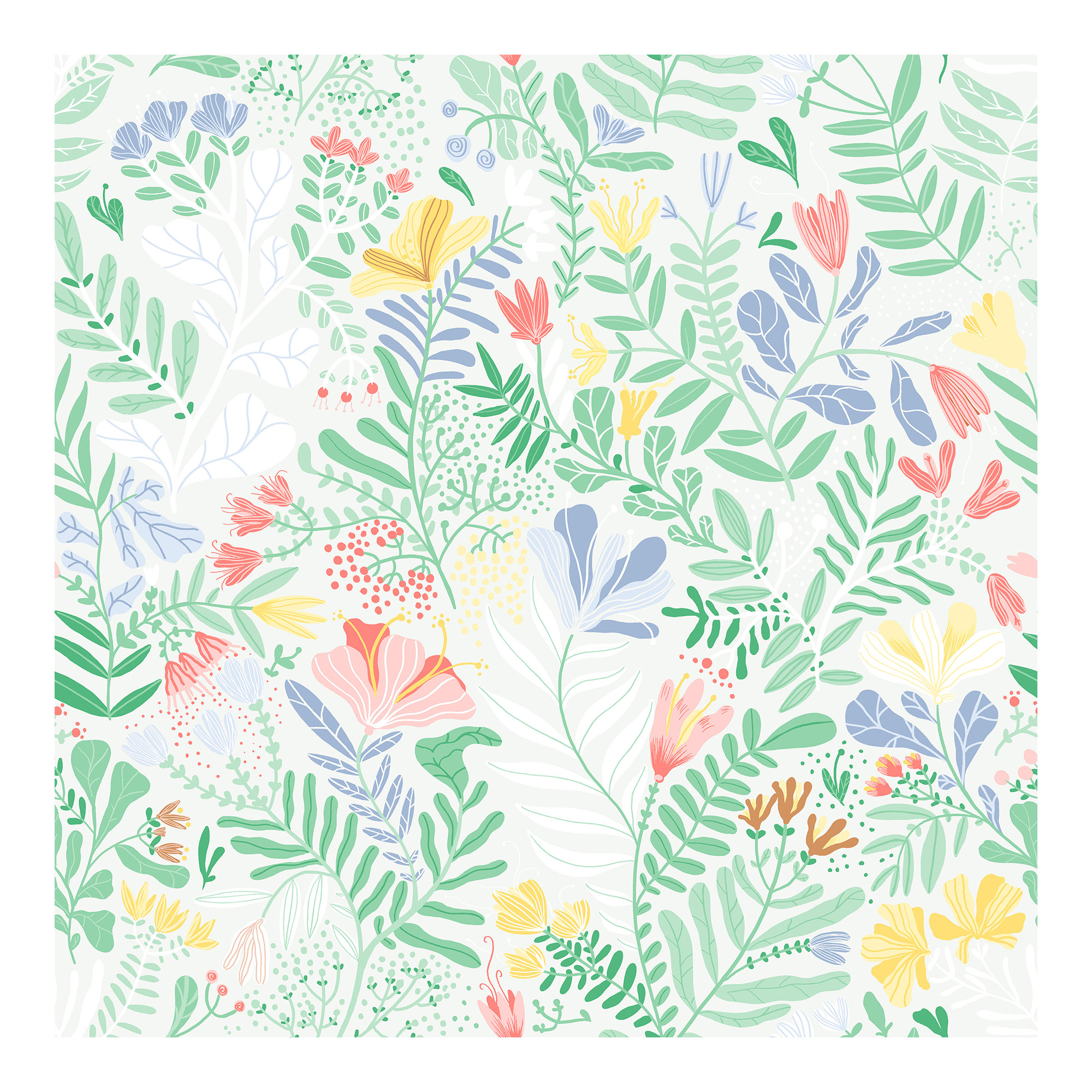 Kathryn Wallpaper, Pink/Green