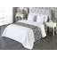 Ambesonne Valentine's Day Bed Runner Modern Hearts Art Dark Blue Grey and White-106944843