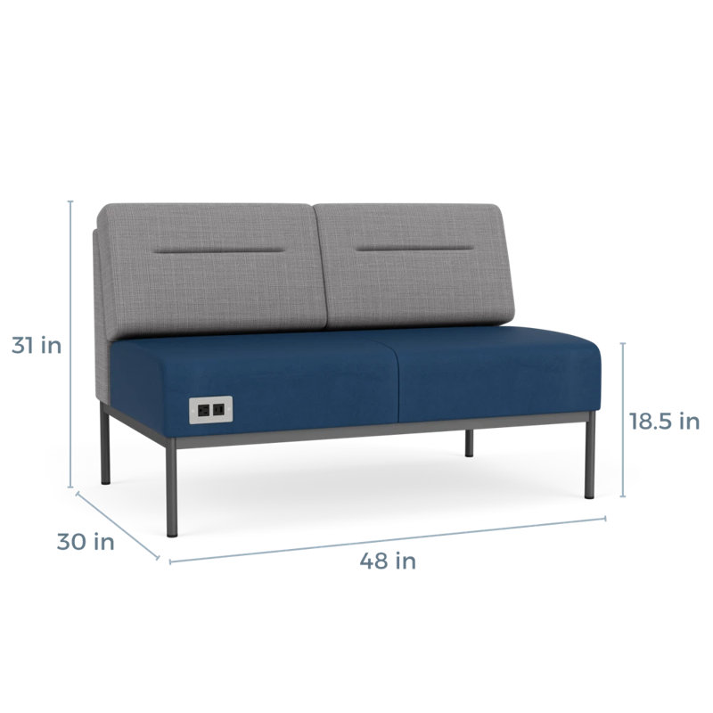 Causeuse Darsey, Gris anthracite, Chambray gris; Patriot Plus Blue Ridge, Avec alimentation