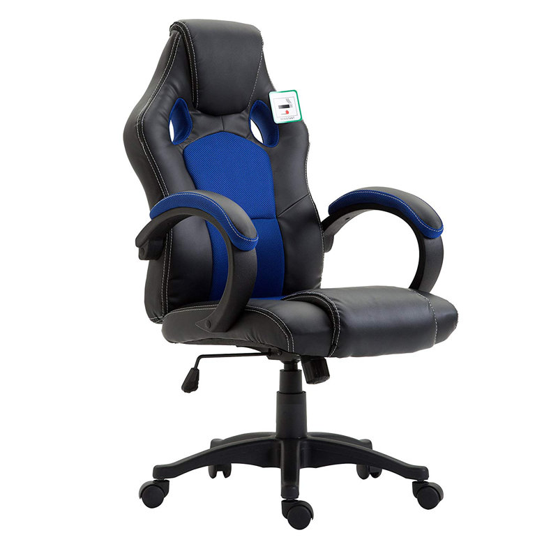 Symple Stuff Manske PC & Racing Game Chair, Blue