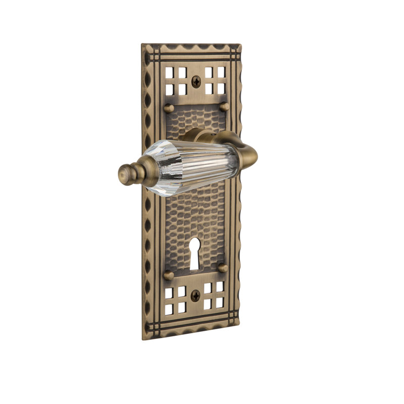 Assiette artisanale avec trou de serrure décoratif et intimité (lit et salle de bain) avec levier de salon, 2-3/4"
