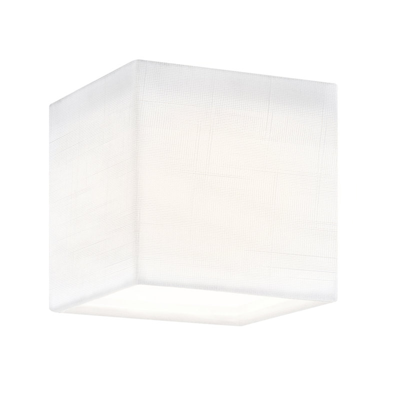 Textile - Marco LED Cube Fabric Flush-Mount - White Linen, White Linen