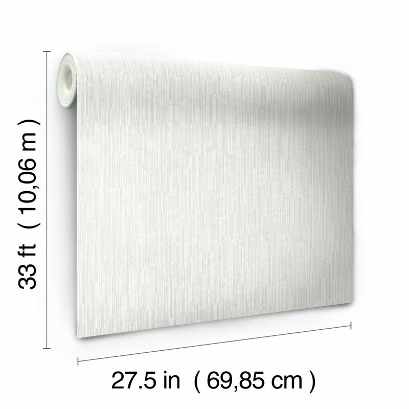 Rouleau de papier peint lisse L 33 pi x l 27,5 po, Blanc