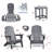 Folding Outdoor Adirondack Chair Set With Table, HDPE All-Weather, Ergonomic Design For Patio And Lawn-830247683