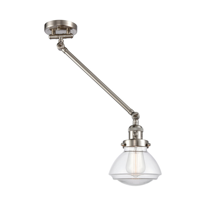 Lampe murale avec bras pivotant 1 lumière Chesterville, Incandescent, Transparent, Or satiné