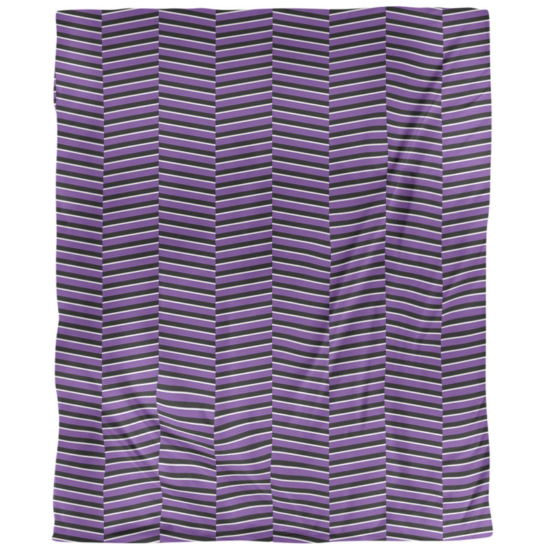 Housse de couette simple à rayures fracturées, Housse de couette pour très grand lit, Violet, Microfibre