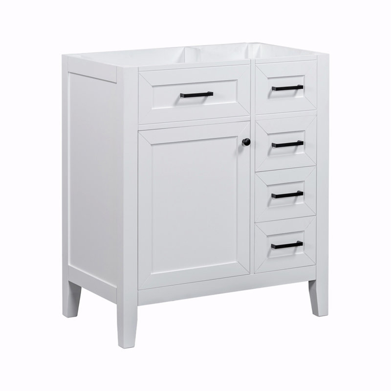 Amelyah 29.52 " W Freestanding Standard Single Vanity Bathroom Vanity With Top, White