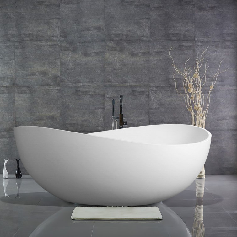 63'' x 37.4'' Soaking Solid Surface Bathtub