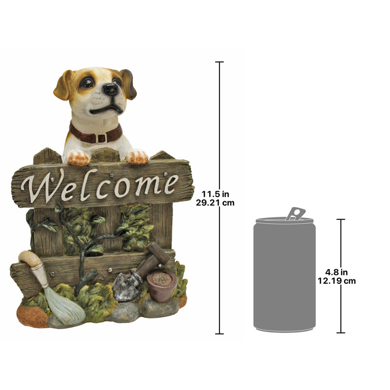 Jack Russell Welcome Garden Sign Statue