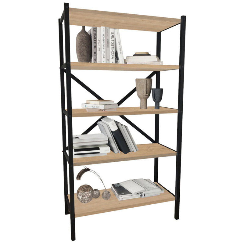 Ahil 120.6cm H x 67cm W Metal Bookcase