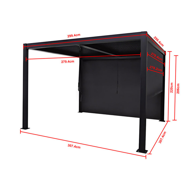 NICE Pergola, 225cm H x 300cm W x 300cm D